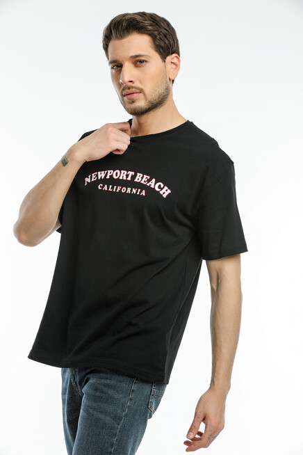 Süperlife Erkek Bisiklet Yaka Baskılı Slim Fit Tişort SPR21Y26