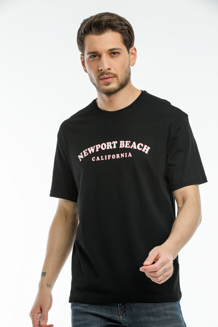 Süperlife Erkek Bisiklet Yaka Baskılı Slim Fit Tişort SPR21Y26