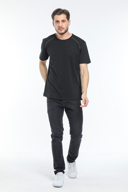 Süperlife Erkek Bisiklet Yaka Slim Fit Garnili Tişort SPR21Y02