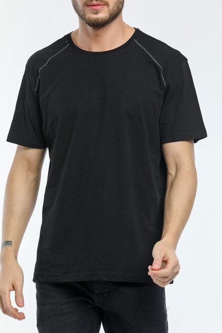 Süperlife Erkek Bisiklet Yaka Slim Fit Garnili Tişort SPR21Y02