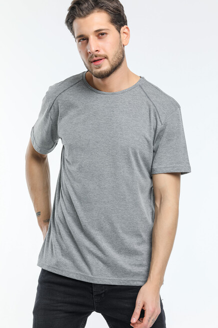 Süperlife Erkek Bisiklet Yaka Slim Fit Garnili Tişort SPR21Y02