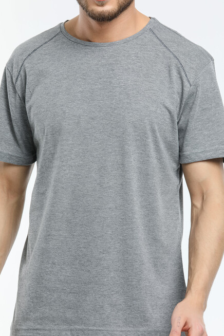 Süperlife Erkek Bisiklet Yaka Slim Fit Garnili Tişort SPR21Y02