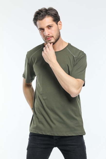 Süperlife Erkek Bisiklet Yaka Slim Fit Garnili Tişort SPR21Y02