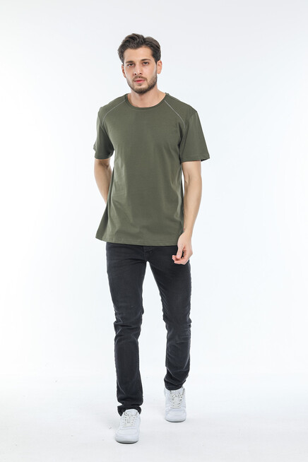 Süperlife Erkek Bisiklet Yaka Slim Fit Garnili Tişort SPR21Y02