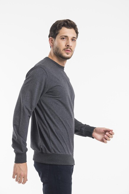 Süperlife Erkek Bisiklet Yaka Regular Fit İnce Sweatshirt SPR 20K30