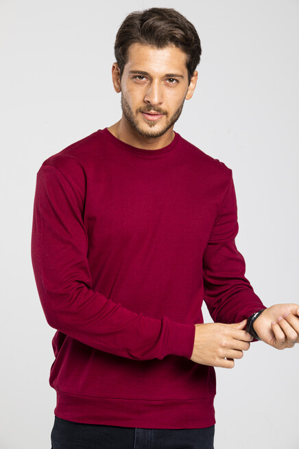 Süperlife Erkek Bisiklet Yaka Slim Fit İnce Sweatshirt SPR 20K17