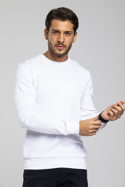 Süperlife Erkek Bisiklet Yaka Slim Fit İnce Sweatshirt SPR 20K17