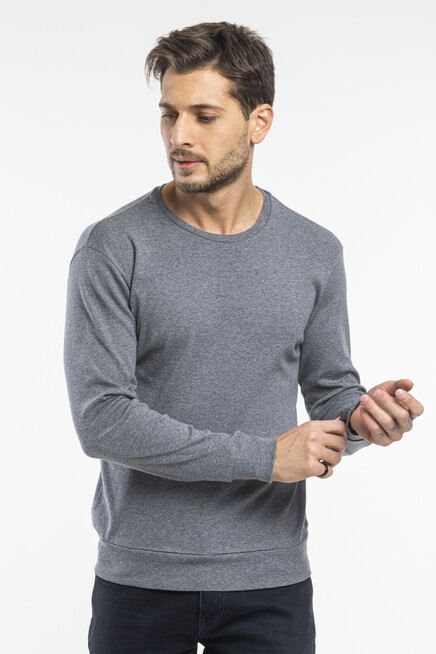 Süperlife Erkek Bisiklet Yaka Slim Fit İnce Sweatshirt SPR 20K17