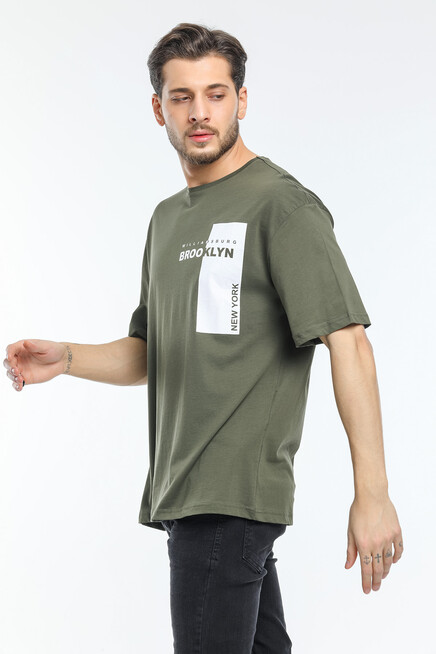 Süperlife Erkek Bisiklet Yaka Slim Fit Baskılı Tişort SPR21Y21 