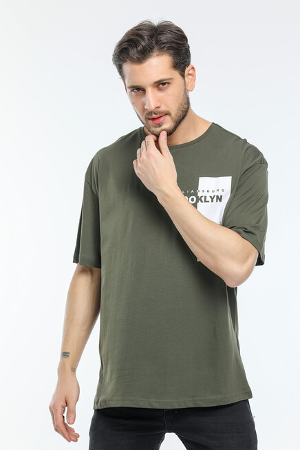 Süperlife Erkek Bisiklet Yaka Slim Fit Baskılı Tişort SPR21Y21 