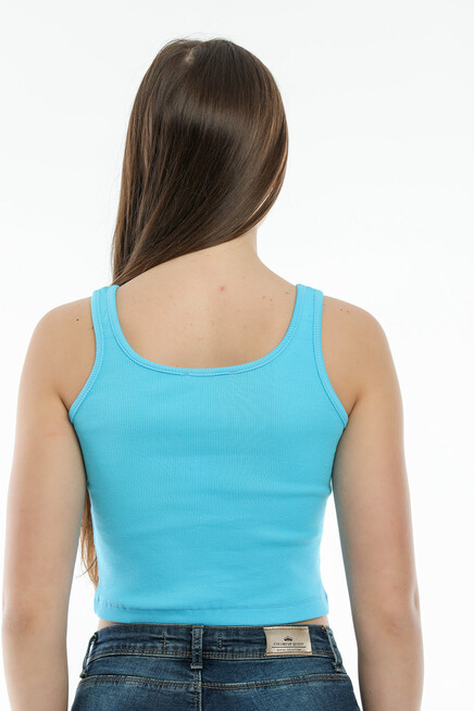 Süperlife Kadın Crop Örme Slim Fit  Atlet-Tişort  SPR21Y12