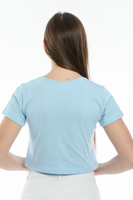 Süperlife Kadın Bisiklet Yaka Slim Fit Brookyn Baskılı Tişort SPR21Y14