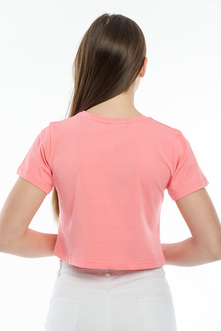 Süperlife Kadın Bisiklet Yaka Slim Fit Brookyn Baskılı Tişort SPR21Y14