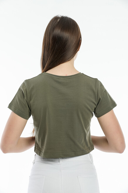 Süperlife Kadın Bisiklet Yaka Slim Fit Brookyn Baskılı Tişort SPR21Y14