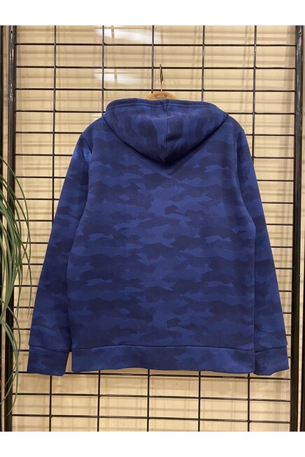 Süperlife Kapşonlu Uzun Kollu Baskılı Dar Kalıp İnce Erkek Sweatshirt SPR 2019K61