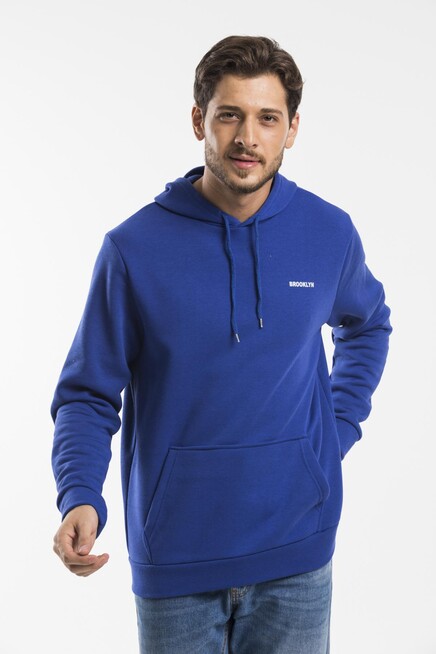 Süperlife Kapşonlu Uzun Kollu Baskılı Dar Kalıp İnce Erkek Sweatshirt SPR 2019K61