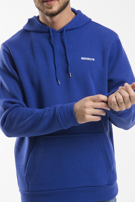 Süperlife Kapşonlu Uzun Kollu Baskılı Dar Kalıp İnce Erkek Sweatshirt SPR 2019K61