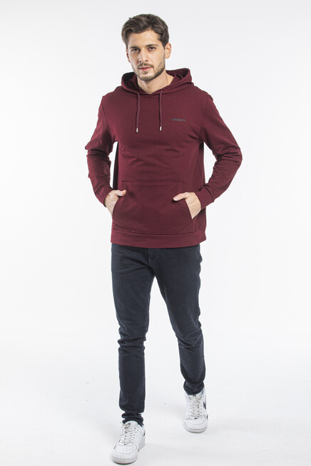 Süperlife Kapşonlu Uzun Kollu Baskılı Dar Kalıp İnce Erkek Sweatshirt SPR 2019K61