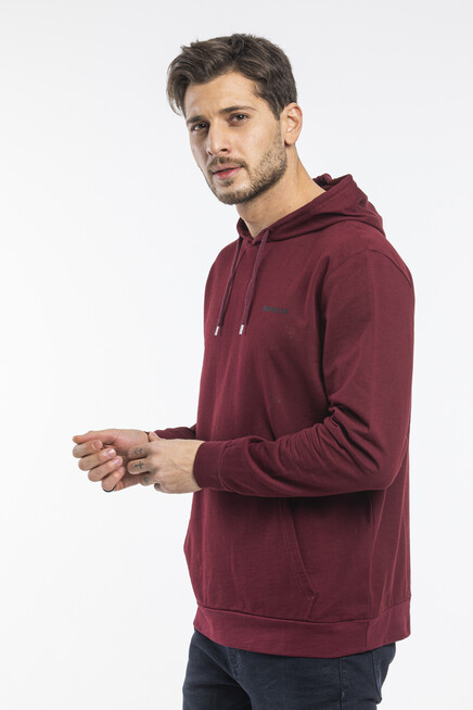 Süperlife Kapşonlu Uzun Kollu Baskılı Dar Kalıp İnce Erkek Sweatshirt SPR 2019K61