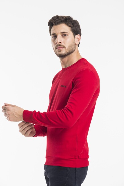 Süperlife Bisiklet Yaka Uzun Kollu Dar Kalıp İnce  Erkek Sweatshirt SPR2019K18