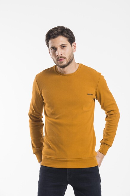 Süperlife Bisiklet Yaka Uzun Kollu Dar Kalıp İnce  Erkek Sweatshirt SPR2019K18