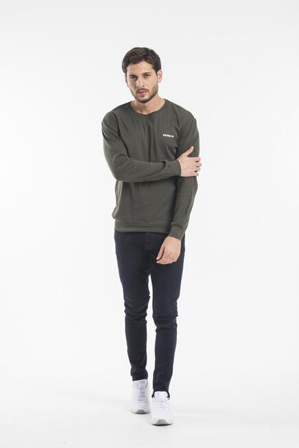 Süperlife Bisiklet Yaka Uzun Kollu Dar Kalıp İnce  Erkek Sweatshirt SPR2019K18