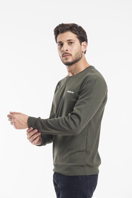 Süperlife Bisiklet Yaka Uzun Kollu Dar Kalıp İnce  Erkek Sweatshirt SPR2019K18