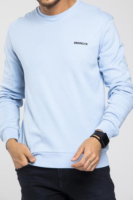 Süperlife Bisiklet Yaka Uzun Kollu Dar Kalıp İnce  Erkek Sweatshirt SPR2019K18