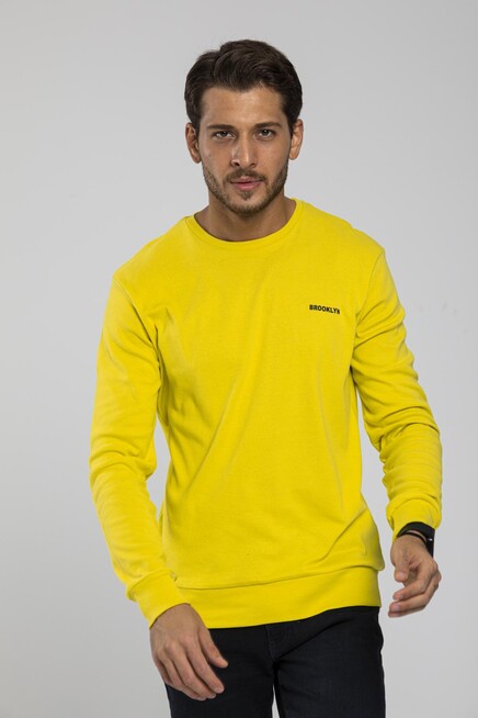 Süperlife Bisiklet Yaka Uzun Kollu Dar Kalıp İnce  Erkek Sweatshirt SPR2019K18
