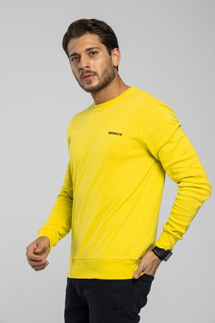 Süperlife Bisiklet Yaka Uzun Kollu Dar Kalıp İnce  Erkek Sweatshirt SPR2019K18