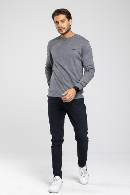 Süperlife Bisiklet Yaka Uzun Kollu Dar Kalıp İnce  Erkek Sweatshirt SPR2019K18