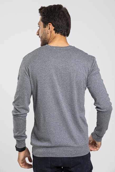 Süperlife Bisiklet Yaka Uzun Kollu Dar Kalıp İnce  Erkek Sweatshirt SPR2019K18