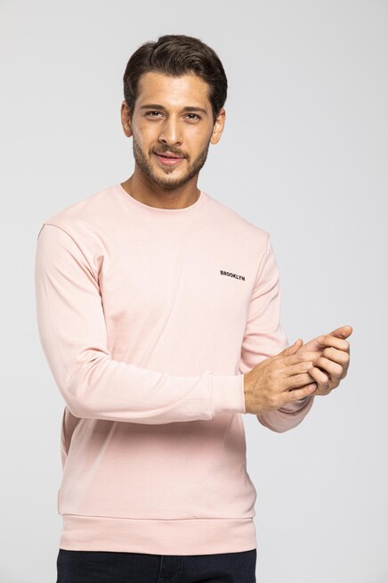 Süperlife Bisiklet Yaka Uzun Kollu Dar Kalıp İnce  Erkek Sweatshirt SPR2019K18