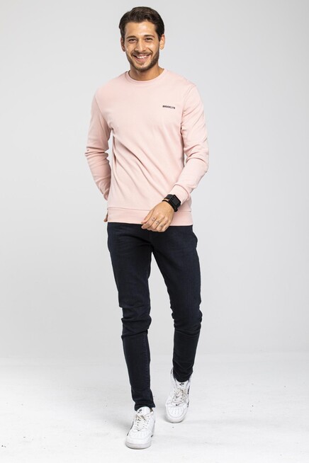 Süperlife Bisiklet Yaka Uzun Kollu Dar Kalıp İnce  Erkek Sweatshirt SPR2019K18