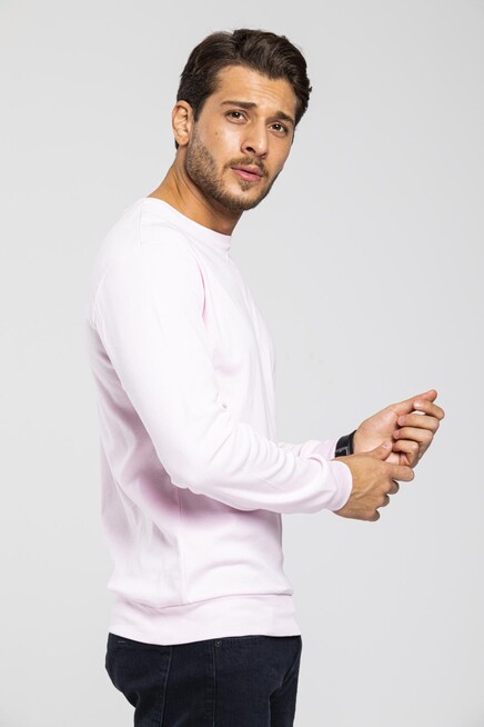 Süperlife Bisiklet Yaka Uzun Kollu Dar Kalıp İnce  Erkek Sweatshirt SPR2019K18