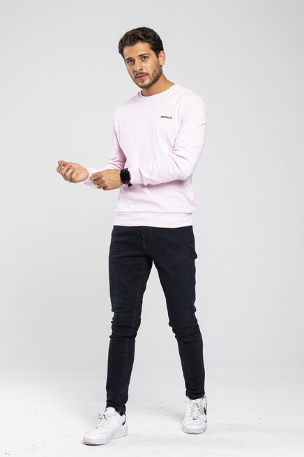 Süperlife Bisiklet Yaka Uzun Kollu Dar Kalıp İnce  Erkek Sweatshirt SPR2019K18