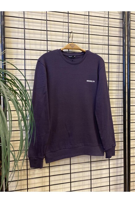 Süperlife Bisiklet Yaka Uzun Kollu Dar Kalıp İnce  Erkek Sweatshirt SPR2019K18