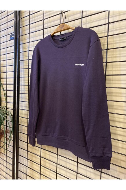 Süperlife Bisiklet Yaka Uzun Kollu Dar Kalıp İnce  Erkek Sweatshirt SPR2019K18