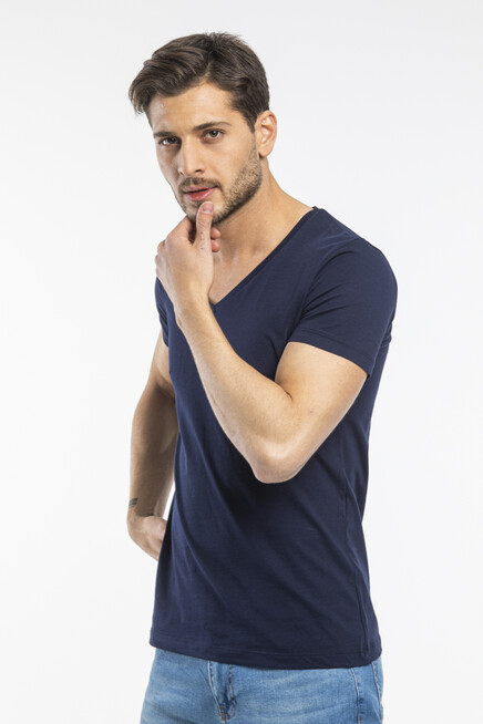 Süperlife Erkek V Yaka Dar Kalp Tişort SPR 246