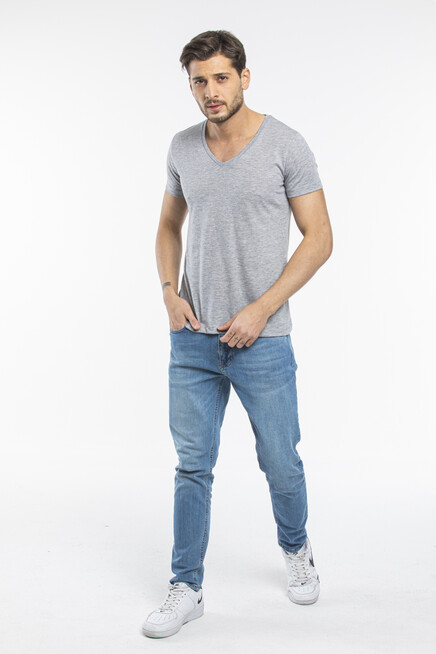 Süperlife Erkek V Yaka Dar Kalp Tişort SPR 246