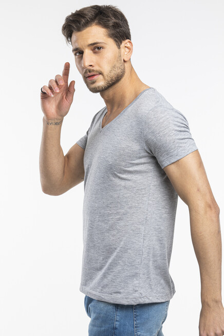 Süperlife Erkek V Yaka Dar Kalp Tişort SPR 246