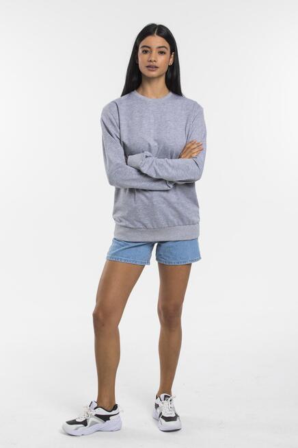 Süperlife Kadın Bisiklet Yaka Regular Kalıp İnce Pamuklu Sweatshirt SPR21K30