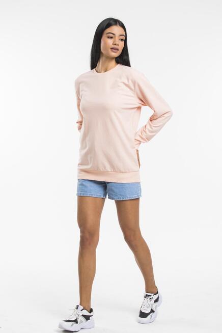 Süperlife Kadın Bisiklet Yaka Regular Kalıp İnce Pamuklu Sweatshirt SPR21K30