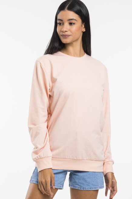 Süperlife Kadın Bisiklet Yaka Regular Kalıp İnce Pamuklu Sweatshirt SPR21K30