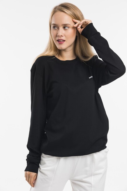 Süperlife Bisiklet Yaka Uzun Kollu Dar Kalıp İnce Sweatshirt SPR21K18