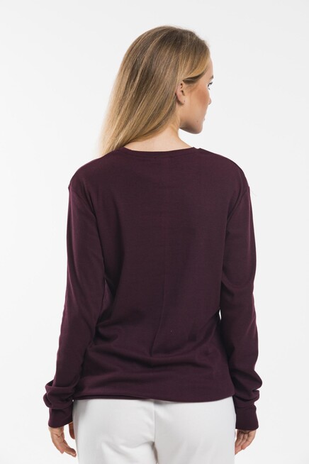 Süperlife Bisiklet Yaka Uzun Kollu Dar Kalıp İnce Sweatshirt SPR21K18