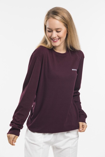 Süperlife Bisiklet Yaka Uzun Kollu Dar Kalıp İnce Sweatshirt SPR21K18