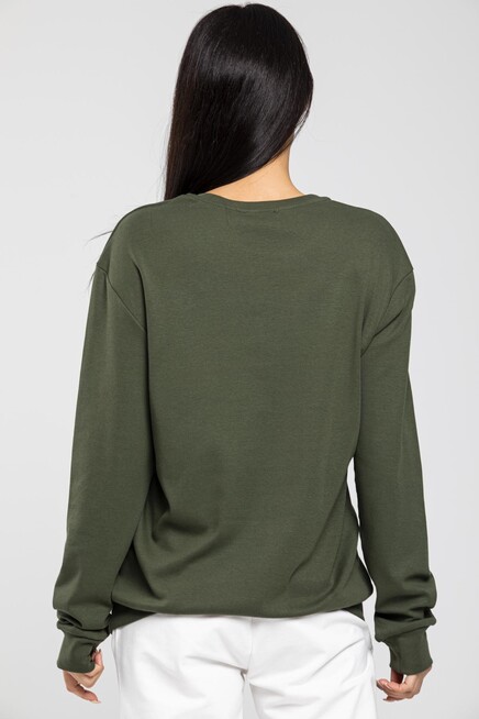 Süperlife Bisiklet Yaka Uzun Kollu Dar Kalıp İnce Sweatshirt SPR21K18