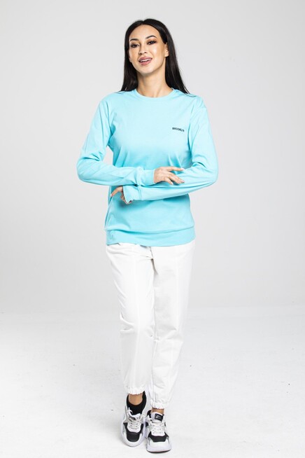 Süperlife Bisiklet Yaka Uzun Kollu Dar Kalıp İnce Sweatshirt SPR21K18