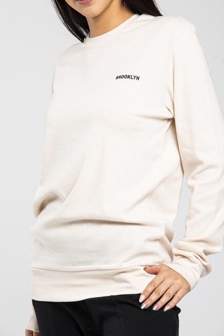 Süperlife Bisiklet Yaka Uzun Kollu Dar Kalıp İnce Sweatshirt SPR21K18